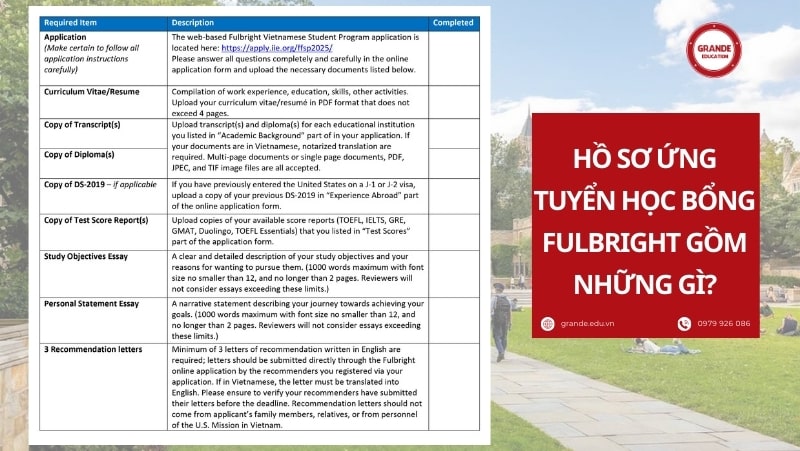 ho-so-ung-tuyen-hoc-bong-fulbright-gom-nhung-gi HỒ SƠ ỨNG TUYỂN HỌC BỔNG FULBRIGHT GỒM NHỮNG GÌ