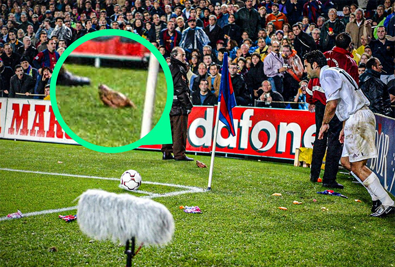 El Clasico và chiếc đầu heo bay vào sân